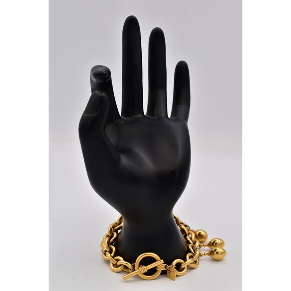 Anne Klein Vintage Charm Bracelet Gold Toggle Teardrop Dangles AK Signed BinO - Picture 8 of 12